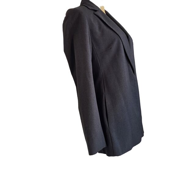 Vtg Lafayette 148 New York Bloomingdales Long Wool Blend One Button Jacket Sz 4 - Picture 4 of 10
